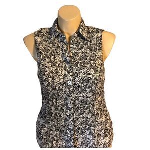Serenade New York Sleeveless Black & White MEDIUM Top